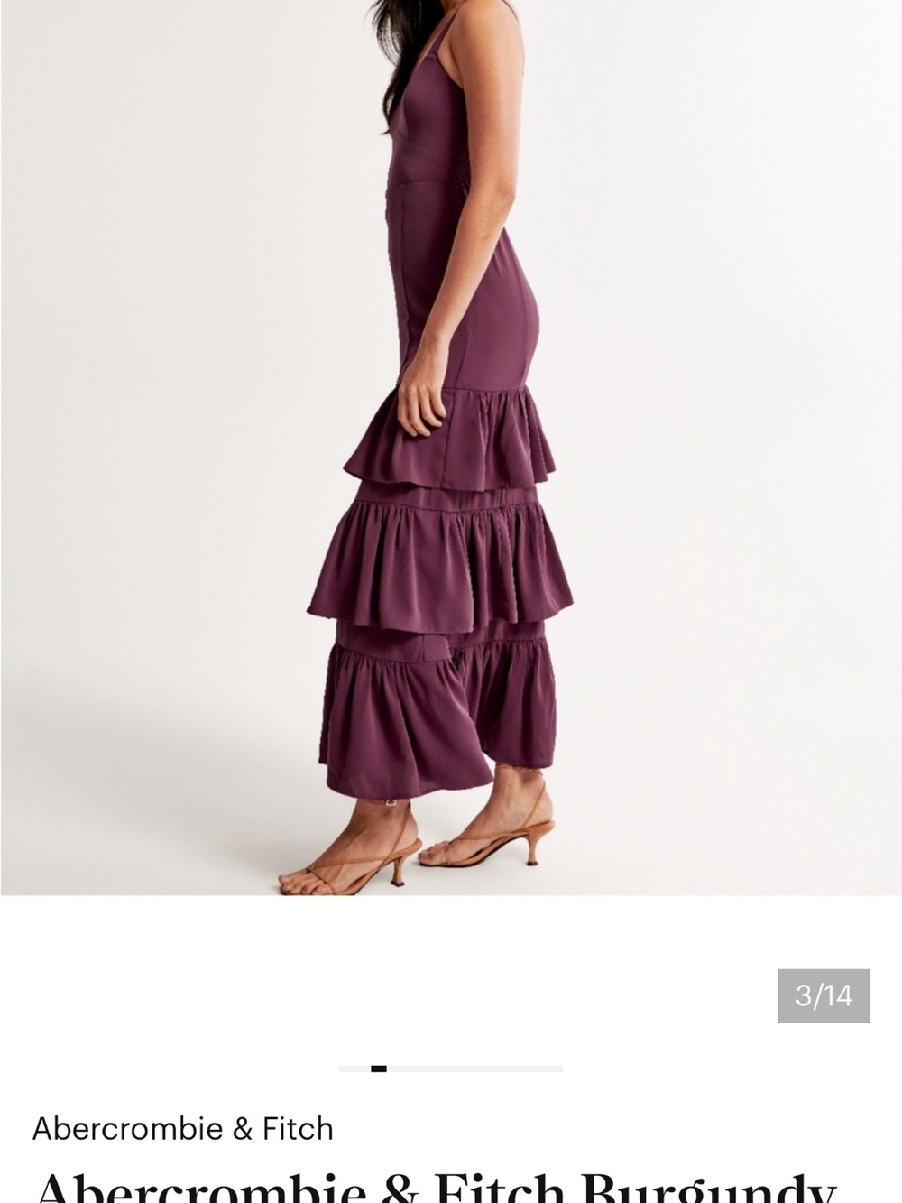Abercrombie & Fitch Plum Tiered Ruffle Maxi Dress - Picture 2 of 4